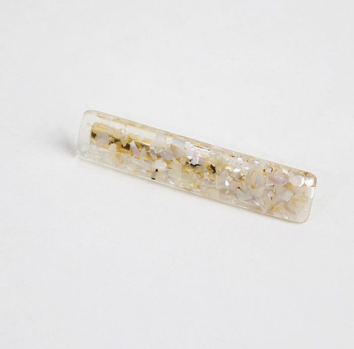 Japanese ins wind hairpin hair accessories magic color shell water droplets rectangular bangs word side clip hairpin hair accessories Korean version