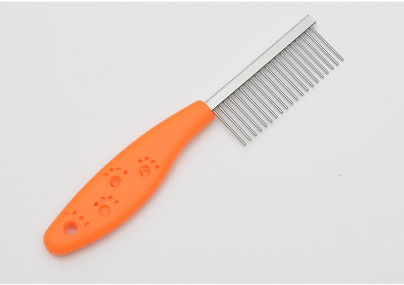 Pet candy color soft handle stainless steel comb