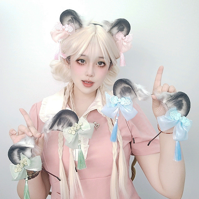 Ancient Style Han Chinese Clothing Tassel Lolita Chinese Style Panda Animal Ears Headband