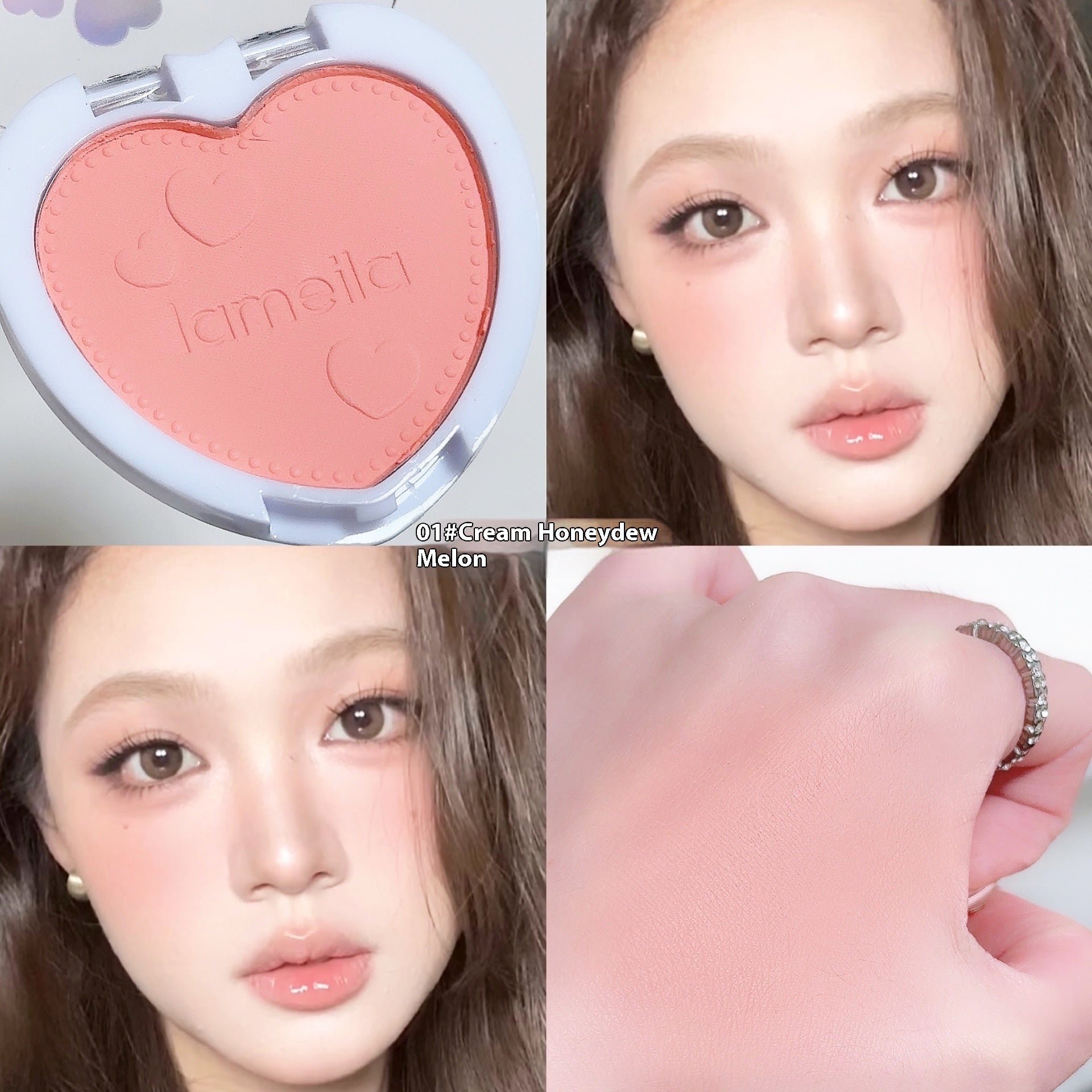 La mei la Monochrome Ice Cube Blush Ins Brightening Color Rendering Long-lasting Natural Delicate