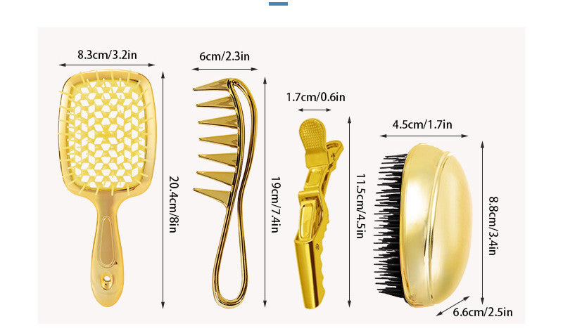 Wet And Dry Golden Hollow Comb Household Fluffy