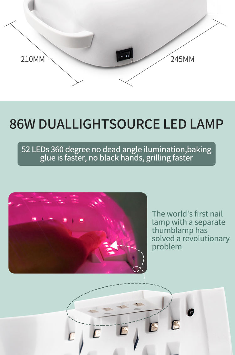 klava Portable Smart Induction Nail Art Phototherapy Lamp