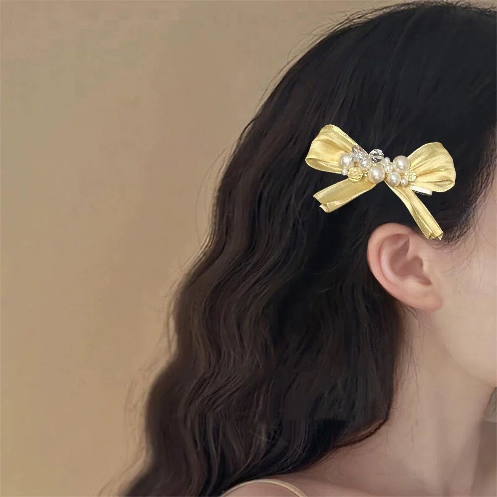Sweet Cute Yellow Bow Barrettes