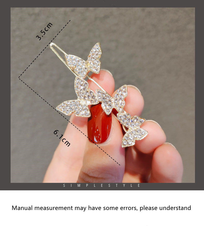 Korean temperament fairy water diamond smart butterfly clip