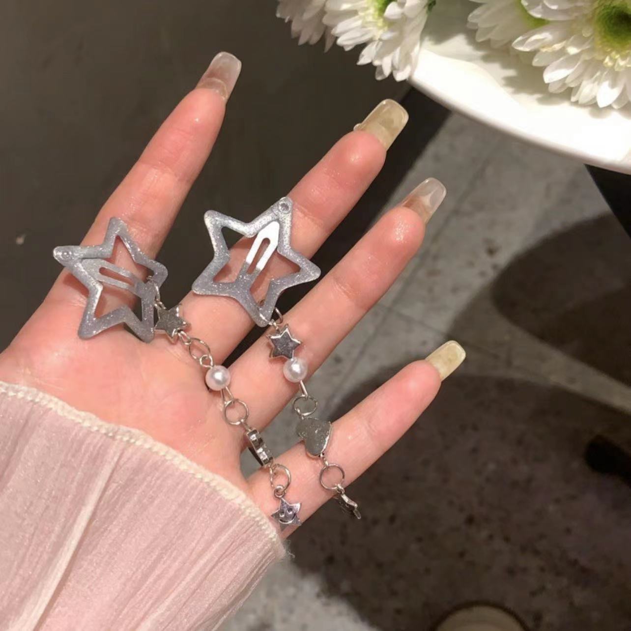 Dopamine Sweet Cool Y2g Pentagram Tassel Hairpin