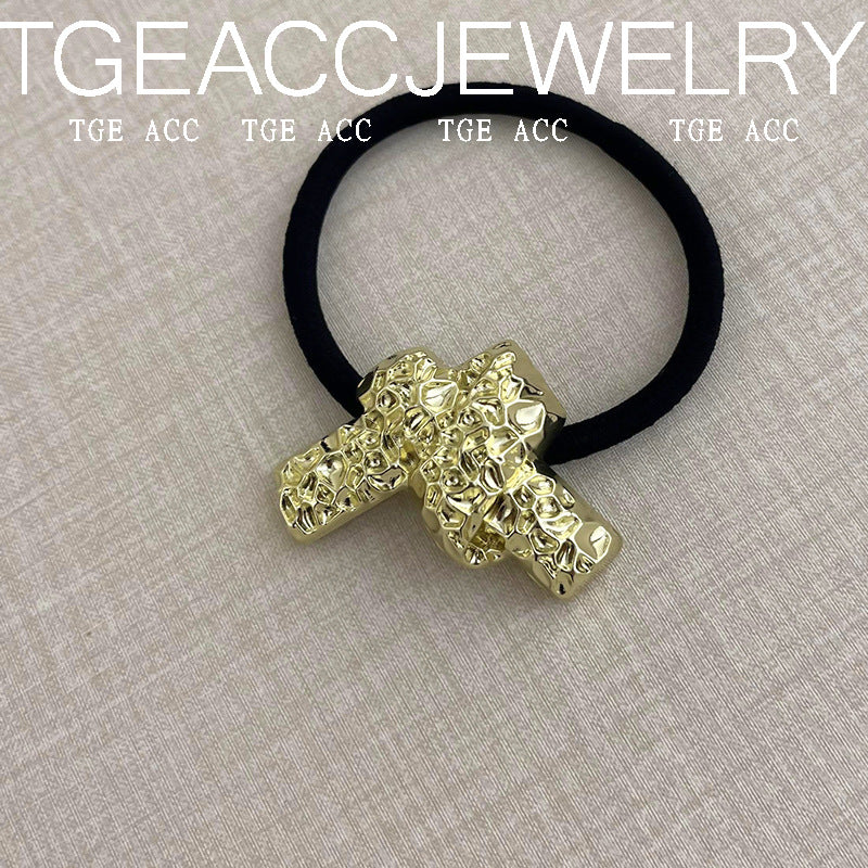European And American Cold Style Geometric Metal Concave-convex Stretch Retro Head Rope