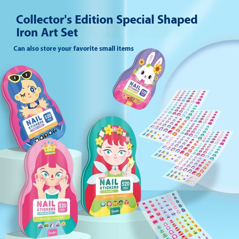 Children's Fashion Nail Stickers Iron Boxed