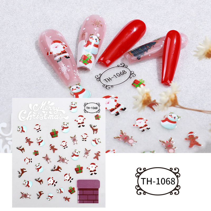 Christmas Manicure Snowman Christmas Tree Nail Sticker