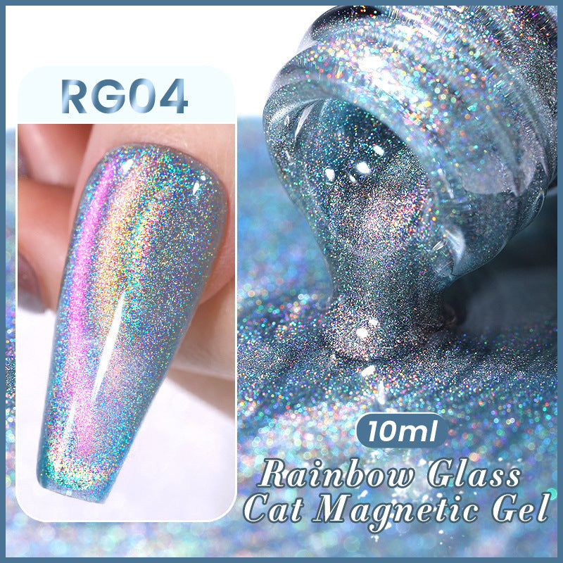 New Three-color Aurora Rainbow Glass Cat Eye Gel Polish Phototherapy Plastic