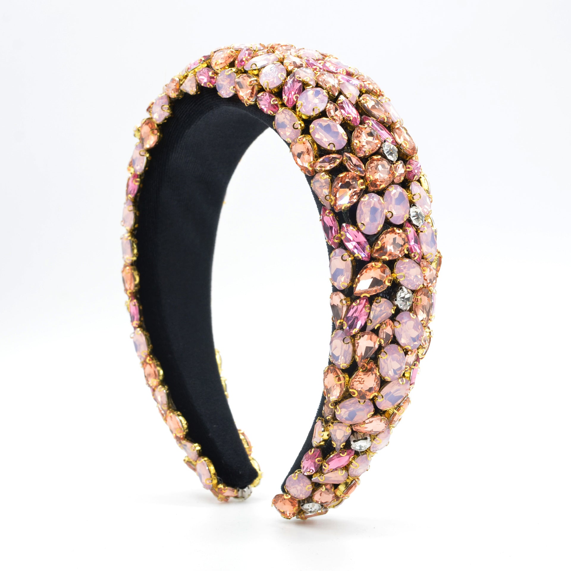 Rhinestone Gem Sponge Wide-brimmed Handmade Headband