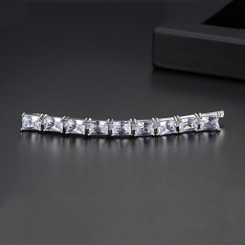 Square Zircon Gang Drill Women's Bobby Edge Clip