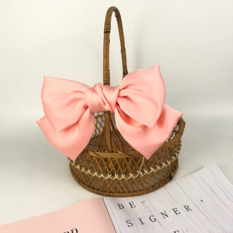 French Retro Oversized Black Bow