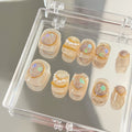 Oil Paint Moonlight Gentle Short Round Nail Warm Yellow