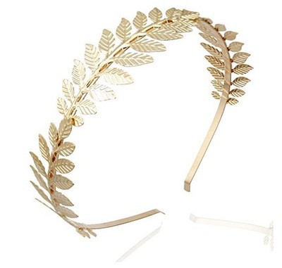 Electroplated Women's Metal Leaf Top Clip Feather Headwear