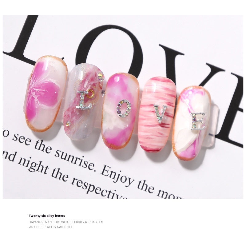 Nail Crystal LZ Personality 26 Letters Alloy Ornament