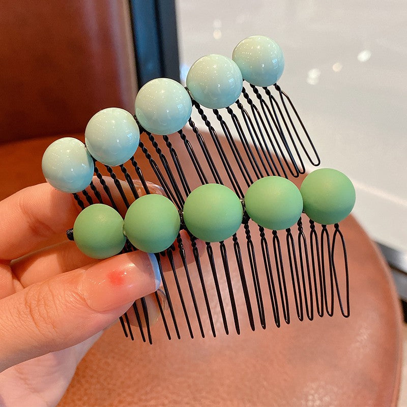 Summer Women's Candy Color Round Bean Hair Comb Organizer