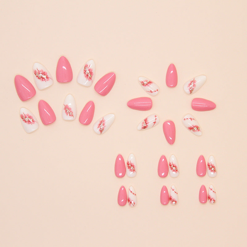 Simple Wear Nail Peach Blossom Detachable