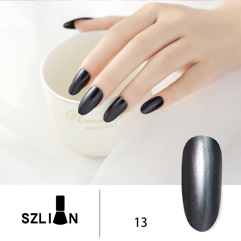 SZLIAN Metallic Silver Lasting Non-Peelable Mirror Nail Polish