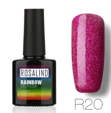 Rosalind Nail free, long-lasting, non-toxic, nail polish, ROSALIND phototherapy glue, star studded rainbow system.