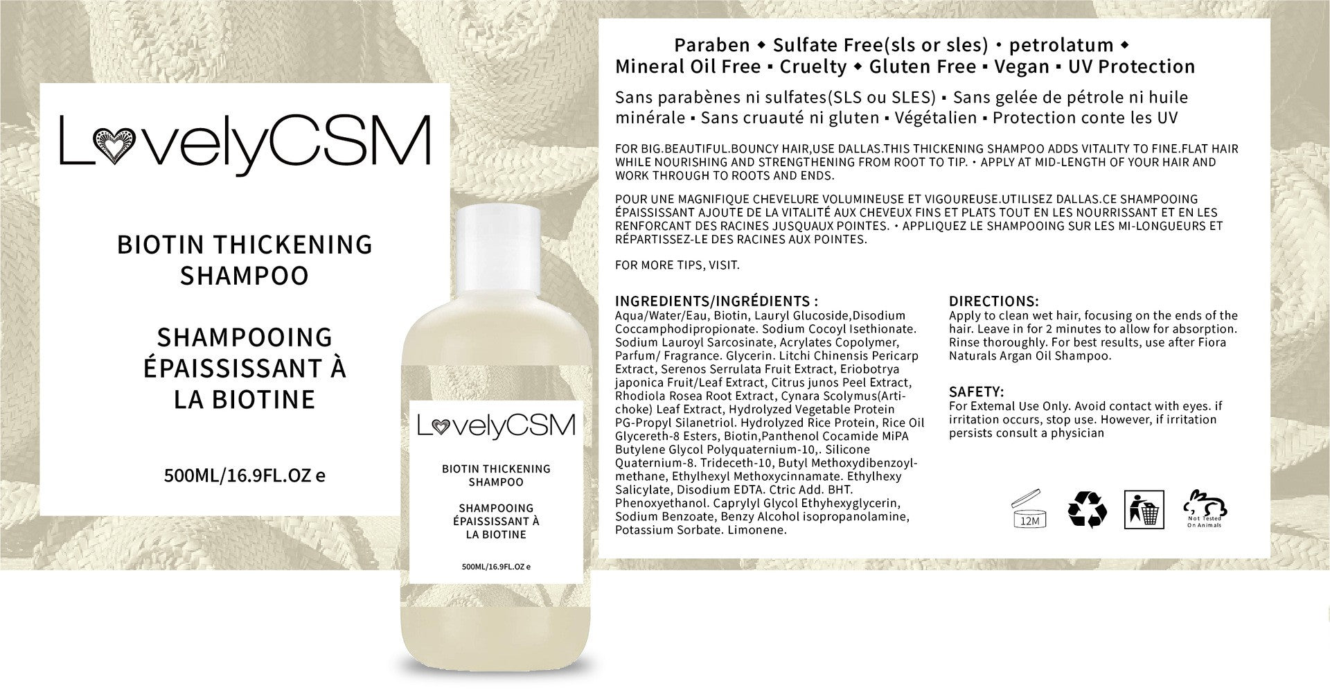 Nutritious Hair Loss Prevention Shampoo And Conditioner Set