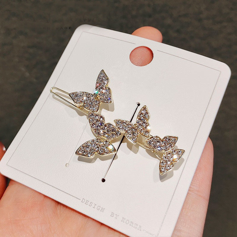 Korean temperament fairy water diamond smart butterfly clip