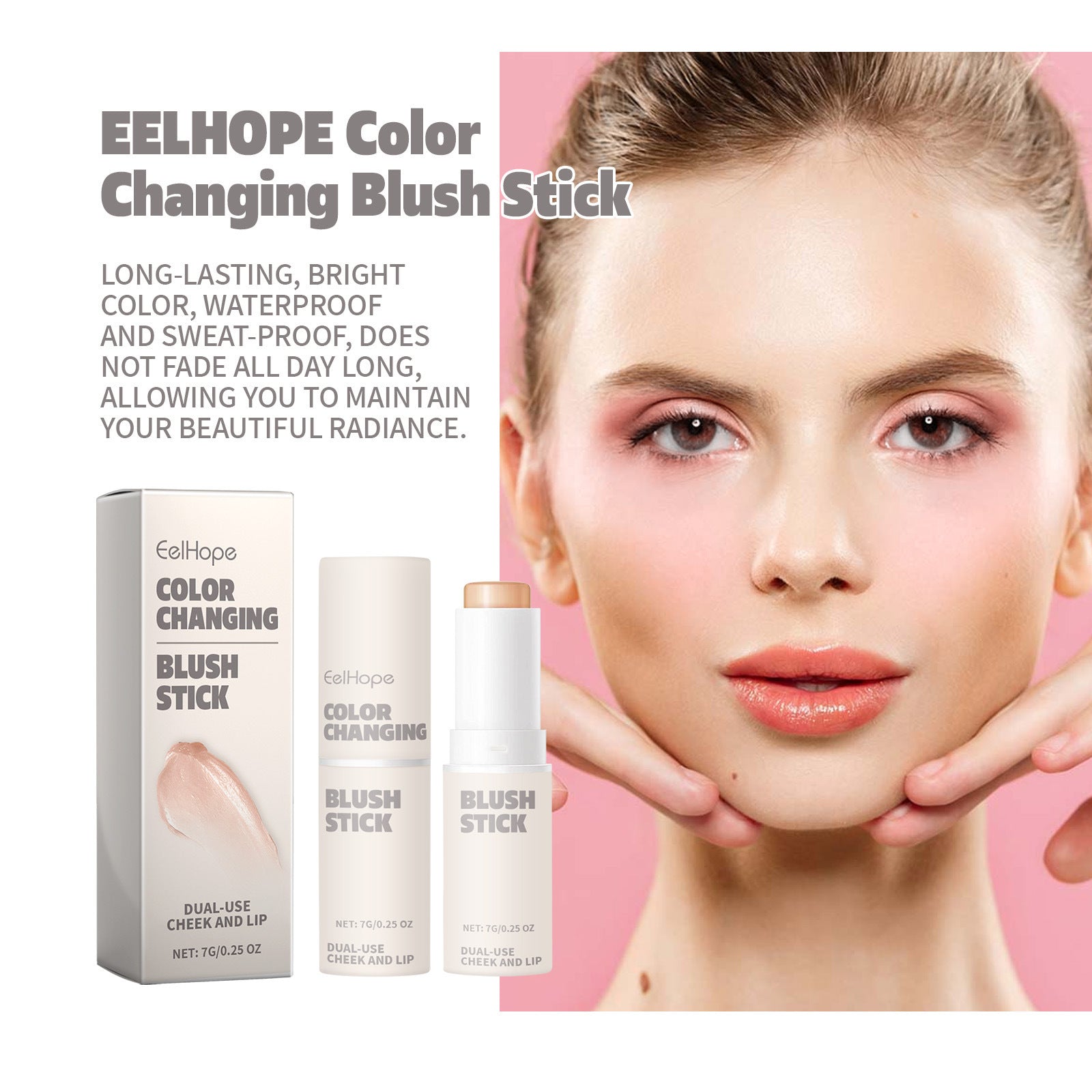 Eelhope Natural Light And Long-lasting Easy-to-apply Multi-purpose Blush Stick
