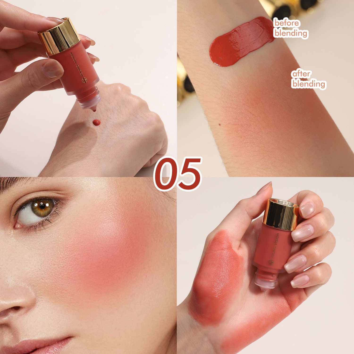 Young Vision Women's Fashion Silky Natural Dropper Liquid Blush
