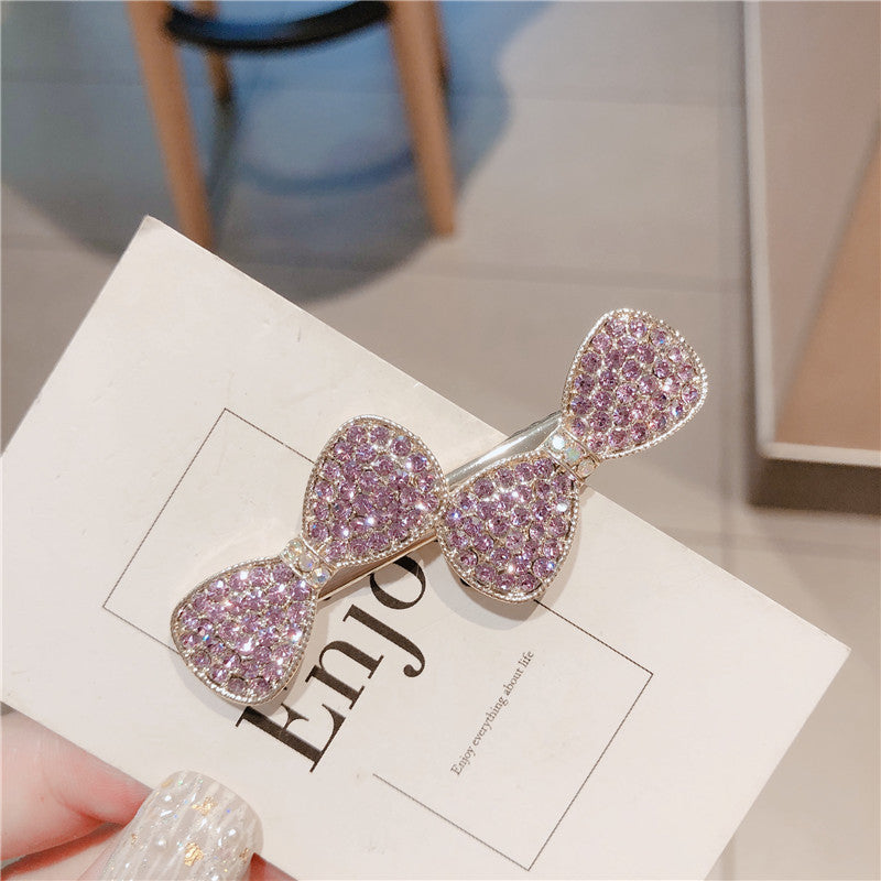 Purple flashing diamond girl full of diamond hair clips