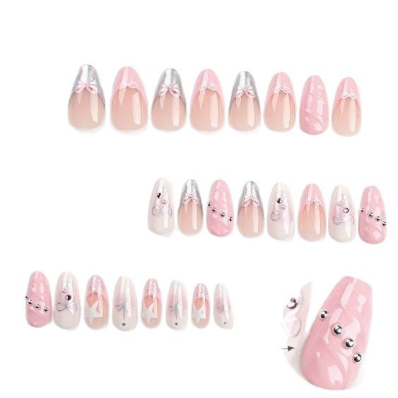 Wearable Nail Shaped Piece Nail 3D Bow