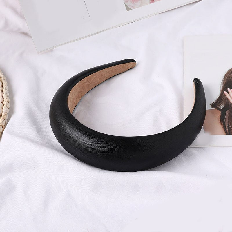 Leather Sponge Thicken Cloth Wide Side Headband