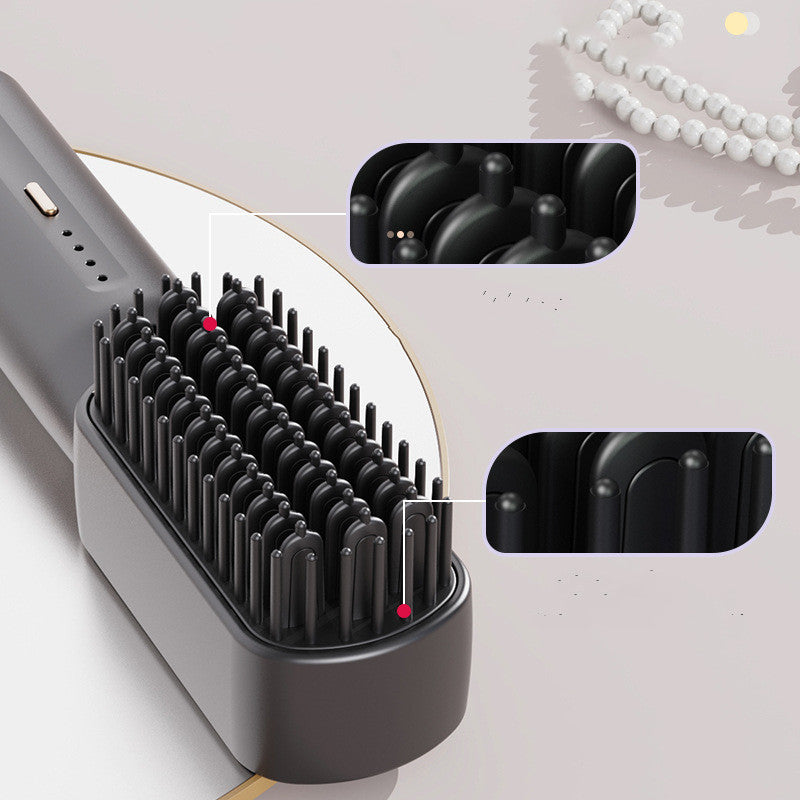 Wireless Straight Hair Comb Negative Ion Non Harmful Portable USB