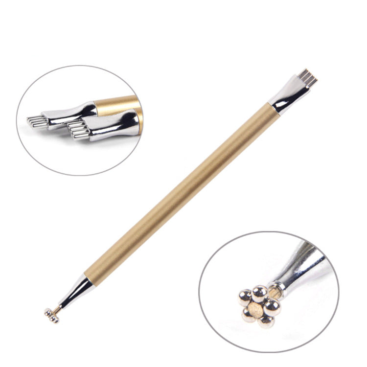 First dual-use imprinted magnetic nail art pen