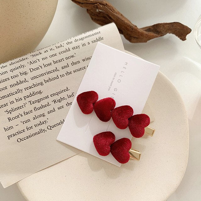 Korean Gold Velvet Love Hairpin All-match