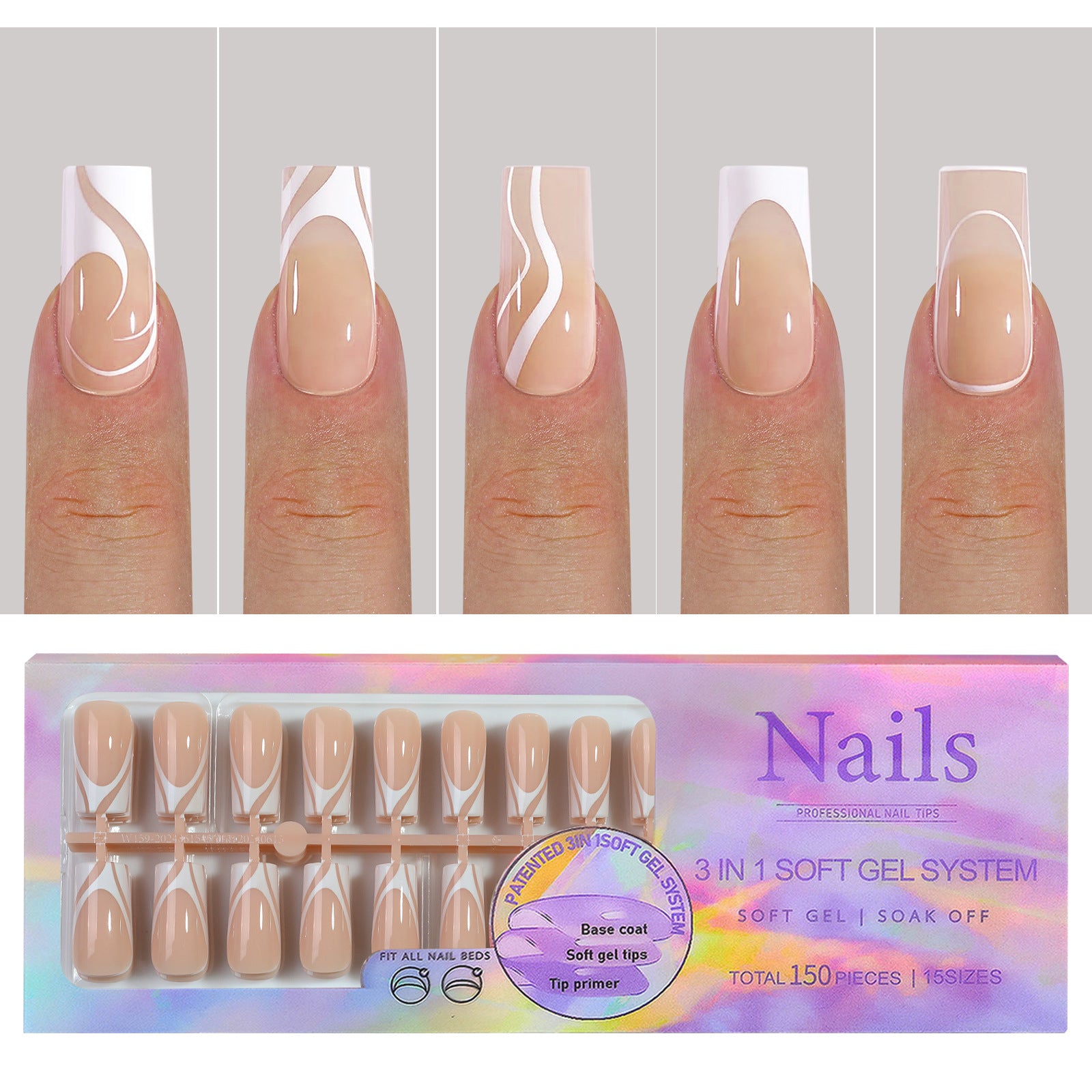 Manicure Wear Nail French Seamless Wear Nail Detachable