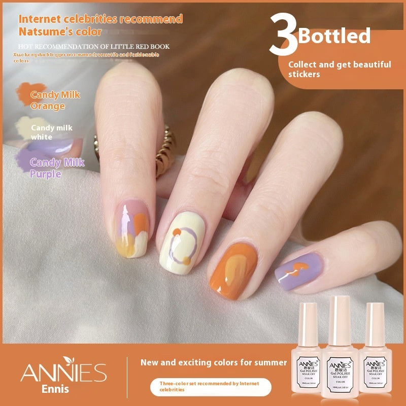 Annies Ennis Women's Three-color New Ice Jelly Nude Color Gel Nail Polish Suit