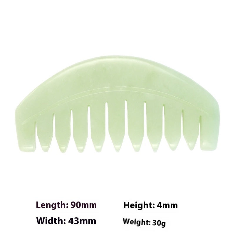Dual-purpose Scraping Scalp Meridian Portable Head Massage Jade Comb