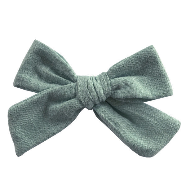 Cotton and linen bow hairpin