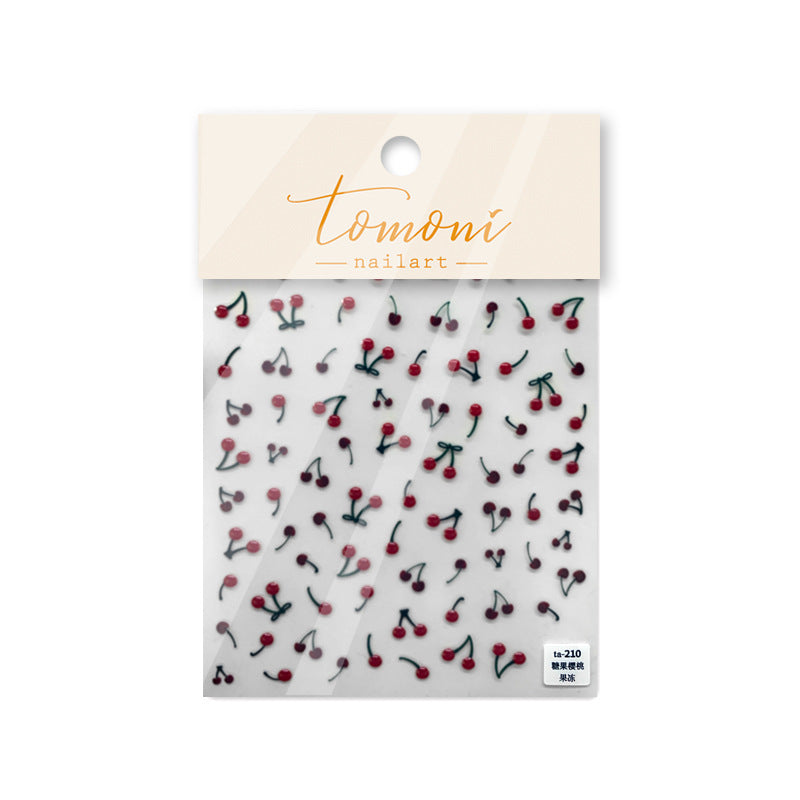 Tomoni Jelly Nail Art Sticker Japanese Cute Nail Sticker Nail Art Cherry
