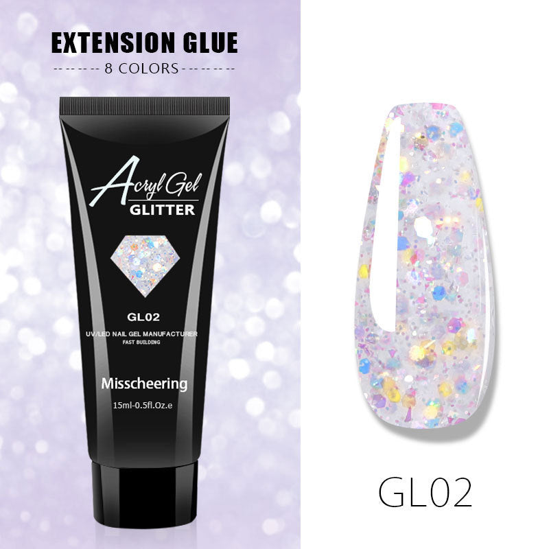 Acryl Gel Glitter Nail Extension Gel Painless and Rapid Nail Extension
