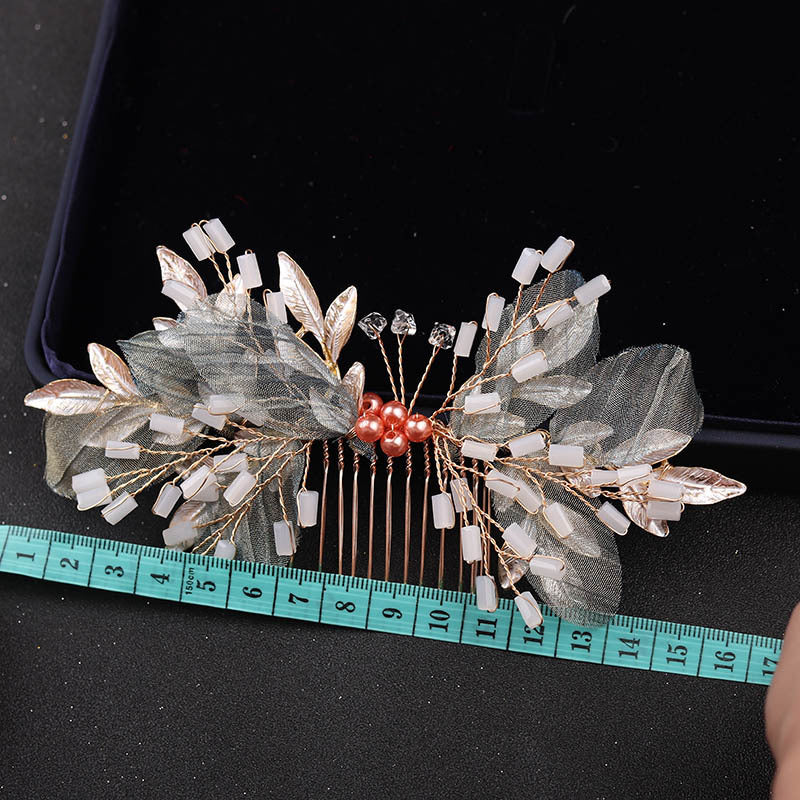 Bride's High-end Handmade Hair Comb Alloy Wedding Headwear