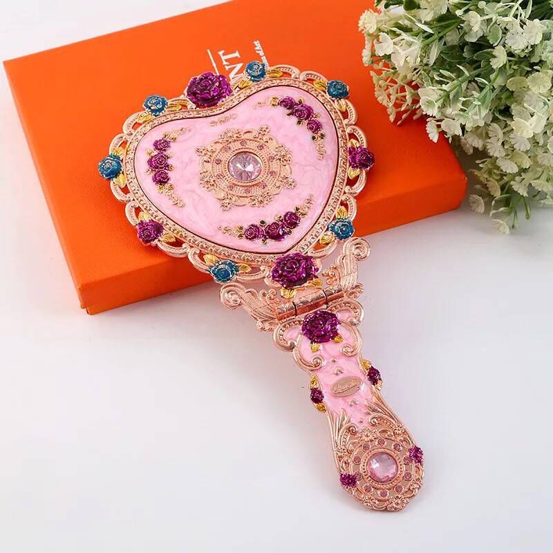 Metal Heart-shaped Handle Mirror Comb Set
