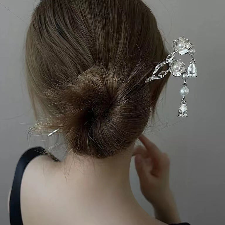 Flower Tassel Hairpin Women's High Sense