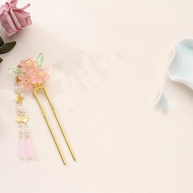 Antique Hanfu Headdress Tassel Bride Hairpin Step Shaking Insert Comb Hair Jewelry