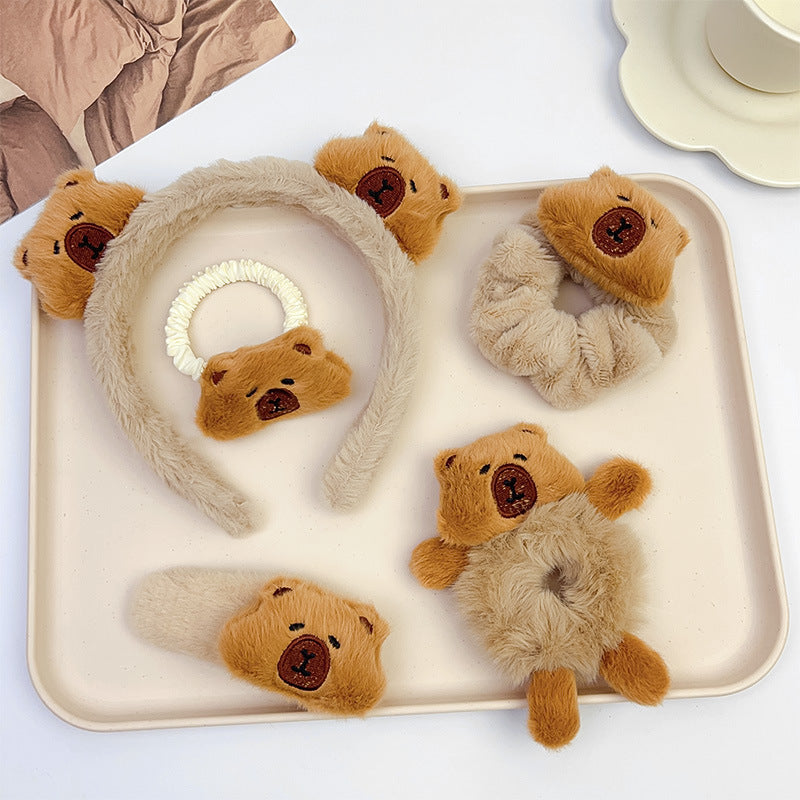 Children's Cartoon Plush Large Intestine Headdress Barrettes