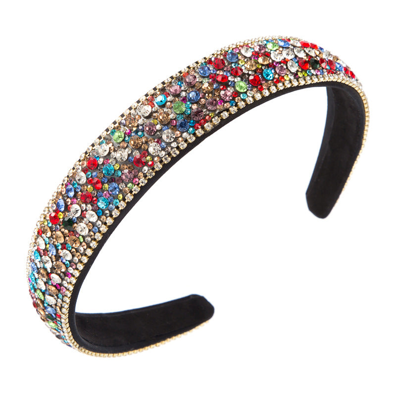 Women's Simple Hair Accessories Color Full Diamond Non-slip Headband