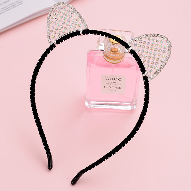 Cute Handmade Diamond Little Devil Cat Ear Headband