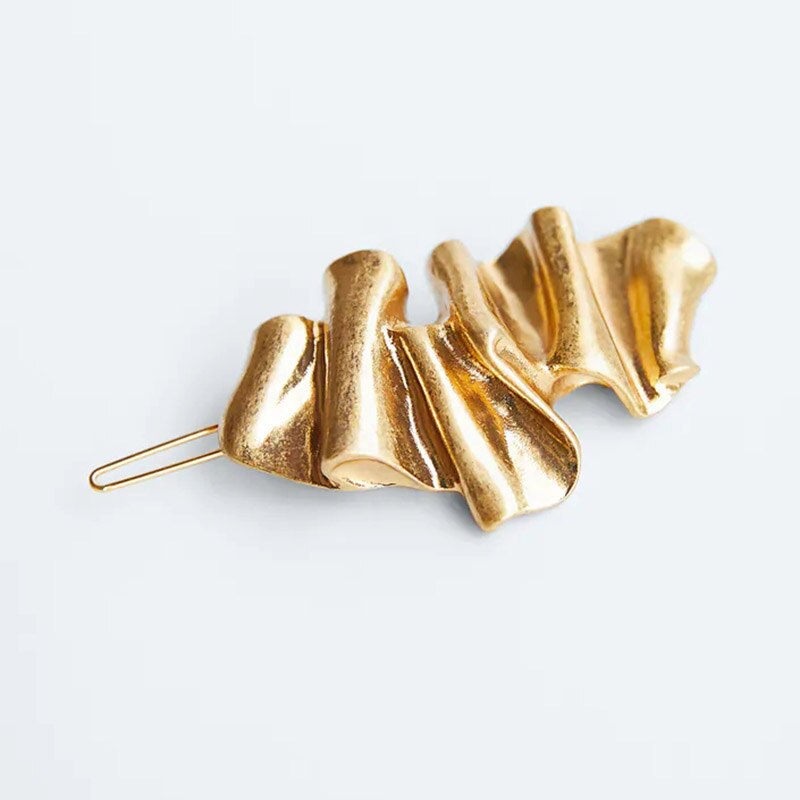 retro pleated metal hairpin