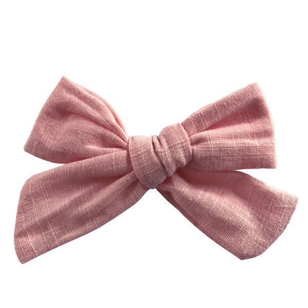 Cotton and linen bow hairpin
