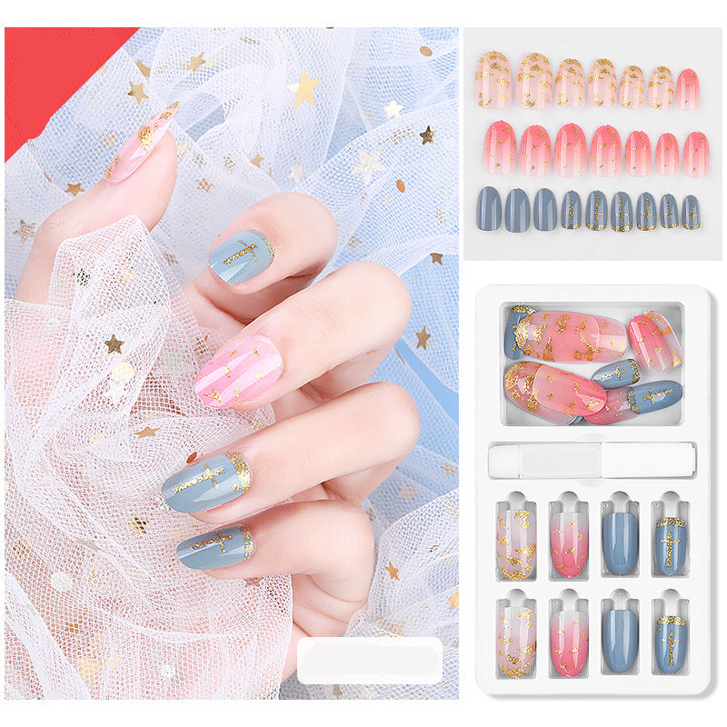 Cute solid color series wearable nail patch