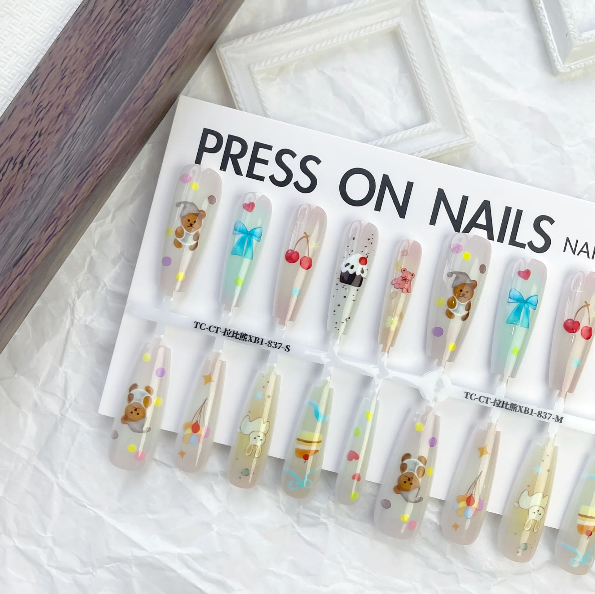 New Chinese Cute Little Bear Cartoon Glossy Seal Nail Sticker